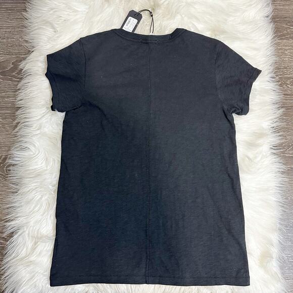 NWT Rag & Bone Womens Vintage Tee Black Short Sleeve Size Small Spellout Pima - Picture 2 of 7